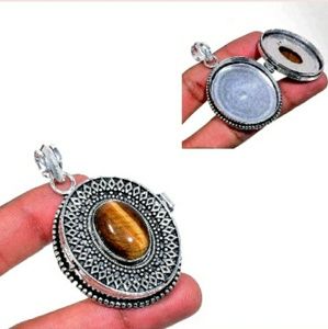 New Tiger Eye 925 Silver Poison Pendant.